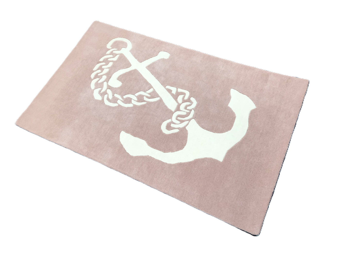 White Anchor Hand Tufted Rug, Cut Pile Rug, Area Rug, Handmade Rugs, Kids Rug, Customize Rug, Soft Rugs.