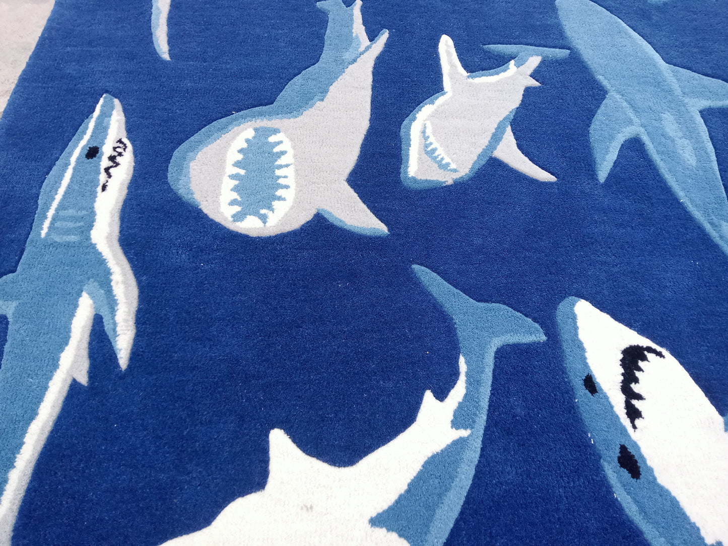 Blue Multiple Fish Hand Tufted Rug, Cut Pile Rug, Area Rug, Handmade Rugs, Kids Rug, Customize Rug, Soft Rugs.