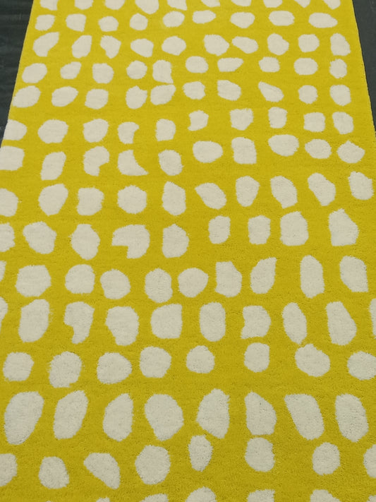 Yellow Leopard Skin Print Hand Tufted Rug, Cut Pile Rug, Area Rug, Handmade Rugs, Kids Rug, Customize Rug, Soft Rugs.