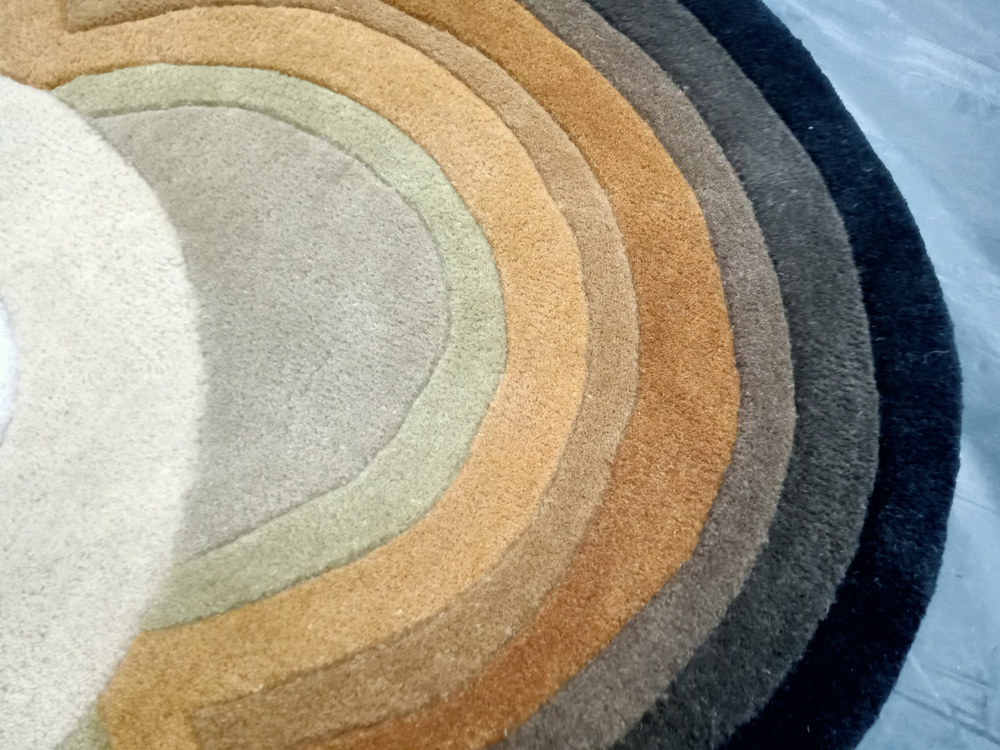 Shaped Floral Multi Color Round Hand Tufted Rugs, Shaped Floral Print Design Rug, Cut Pile Rug, Handmade Rugs, Kids Rug, Area Rug, Customize Rug, Soft Rugs.