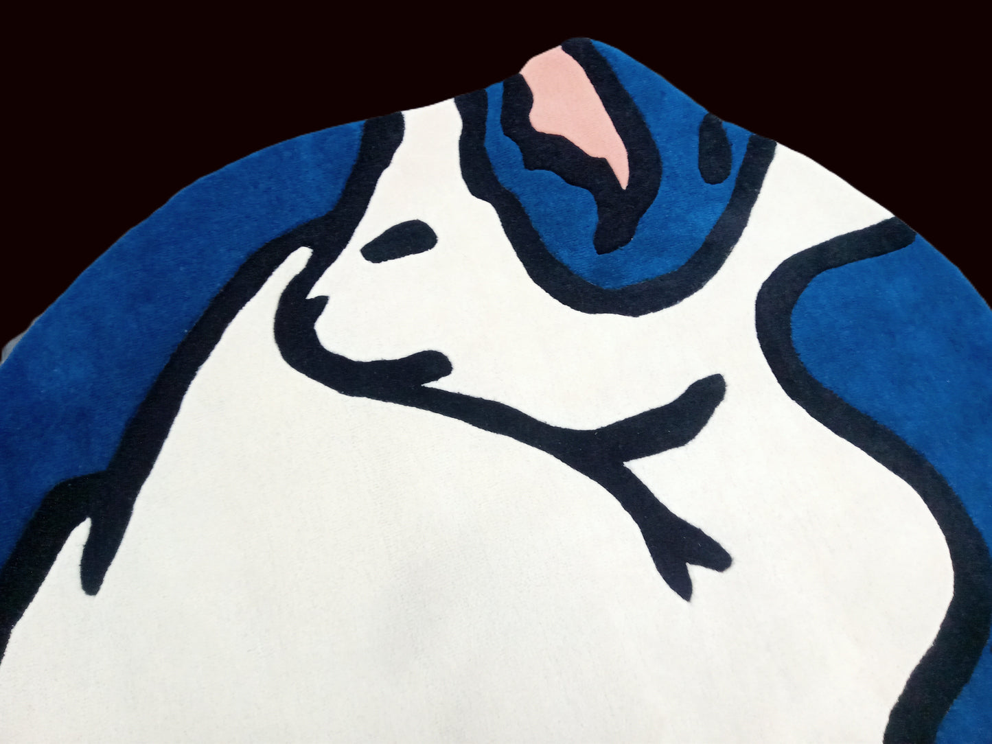 Blue Cat Multi Color Round Hand Tufted Rugs, Cat Print Design Rug, Cut Pile Rug, Handmade Rugs, Kids Rug, Area Rug, Customize Rug, Soft Rugs.