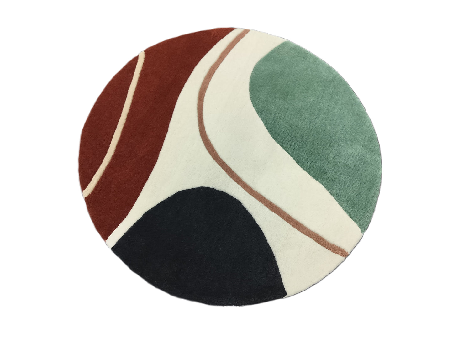 Abstract Multi Color Round Hand Tufted Rugs, Striped Print Design Rug, Handmade Rugs, Kids Rug, Area Rug, Customize Rug, Soft Rugs.