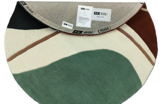 Abstract Multi Color Round Hand Tufted Rugs, Striped Print Design Rug, Handmade Rugs, Kids Rug, Area Rug, Customize Rug, Soft Rugs.