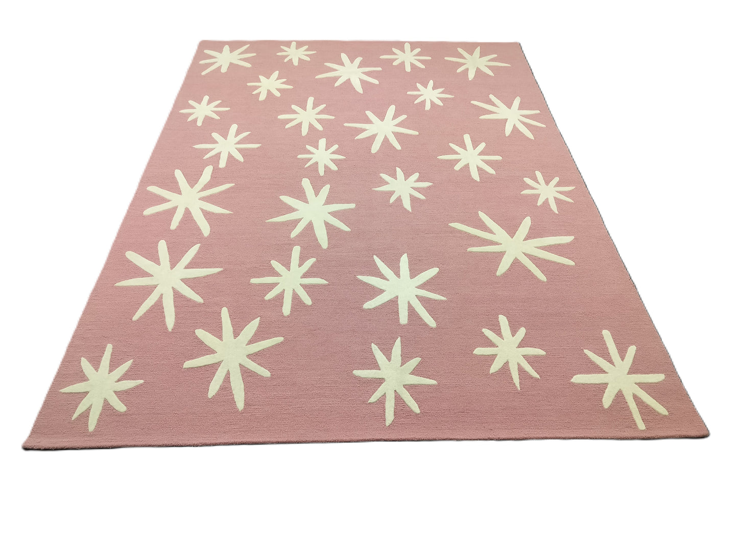 White Star Hand Tufted Rug, Loop-Cut Pile Rug, Area Rug, Handmade Rugs, Kids Rug, Customize Rug, Soft Rugs.