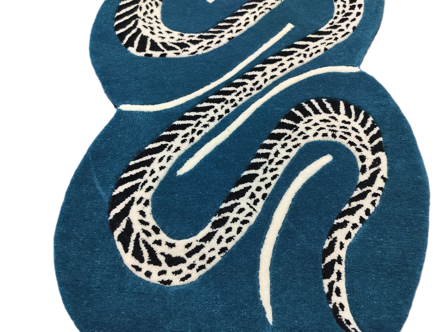 Blue Swirl Snake Print Design Hand Tufted Rug, Area Rug, Handmade Rugs, Kids Rug, Area Rug, Customize Rug, Soft Rugs.