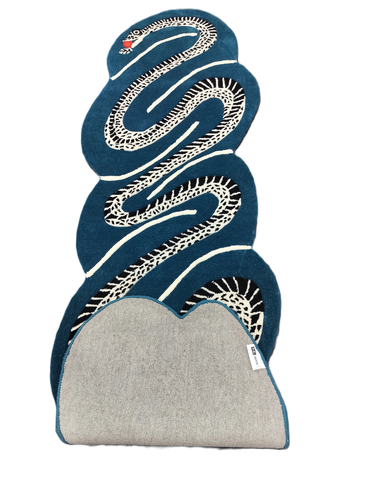 Blue Swirl Snake Print Design Hand Tufted Rug, Area Rug, Handmade Rugs, Kids Rug, Area Rug, Customize Rug, Soft Rugs.