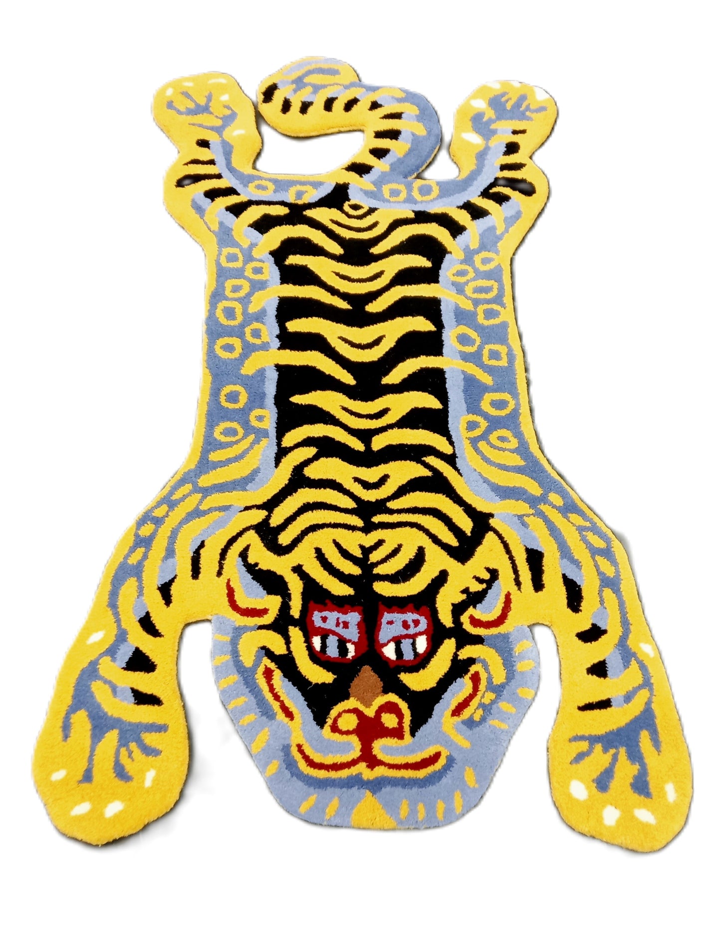 Gold Tiger Shaped Hand Tufted Rug, Cut Pile Rug, Area Rug, Handmade Rugs, Kids Rug, Customize Rug, Soft Rugs.