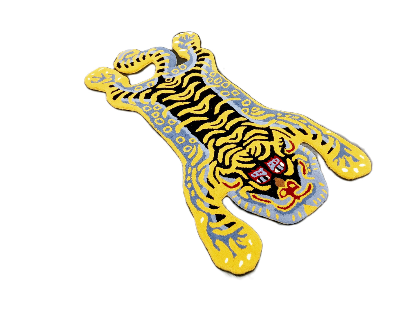 Gold Tiger Shaped Hand Tufted Rug, Cut Pile Rug, Area Rug, Handmade Rugs, Kids Rug, Customize Rug, Soft Rugs.