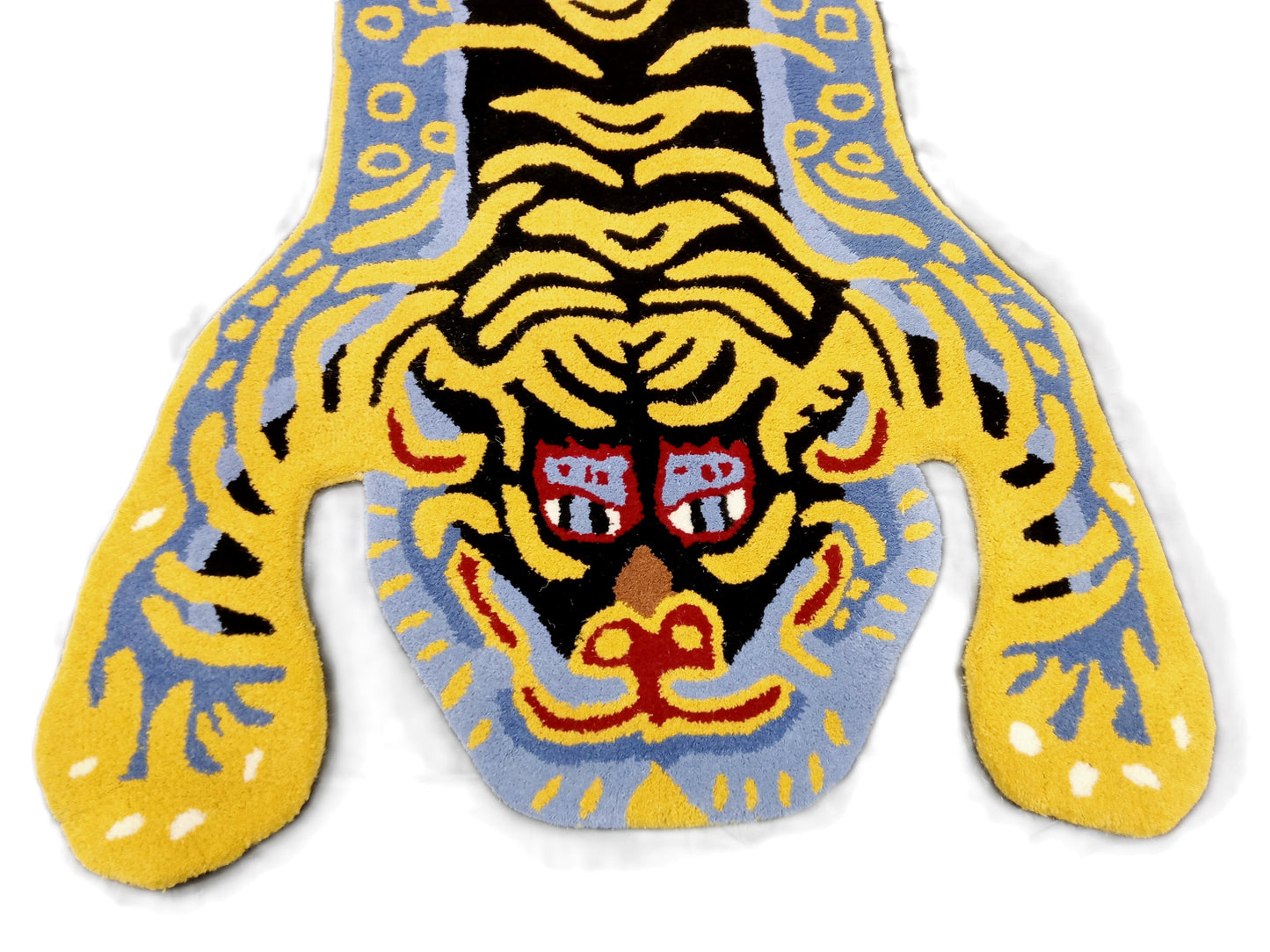 Gold Tiger Shaped Hand Tufted Rug, Cut Pile Rug, Area Rug, Handmade Rugs, Kids Rug, Customize Rug, Soft Rugs.