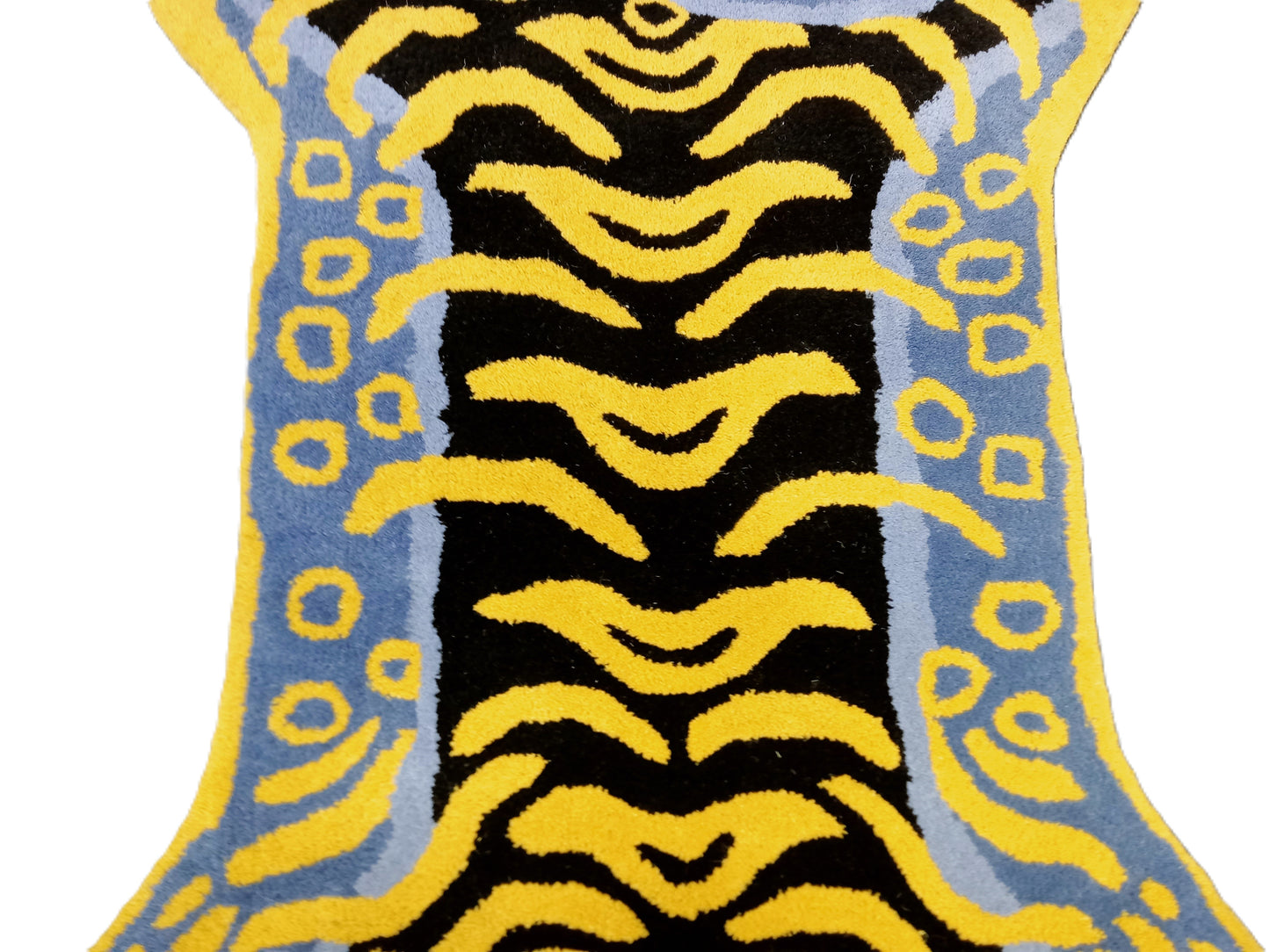 Gold Tiger Shaped Hand Tufted Rug, Cut Pile Rug, Area Rug, Handmade Rugs, Kids Rug, Customize Rug, Soft Rugs.