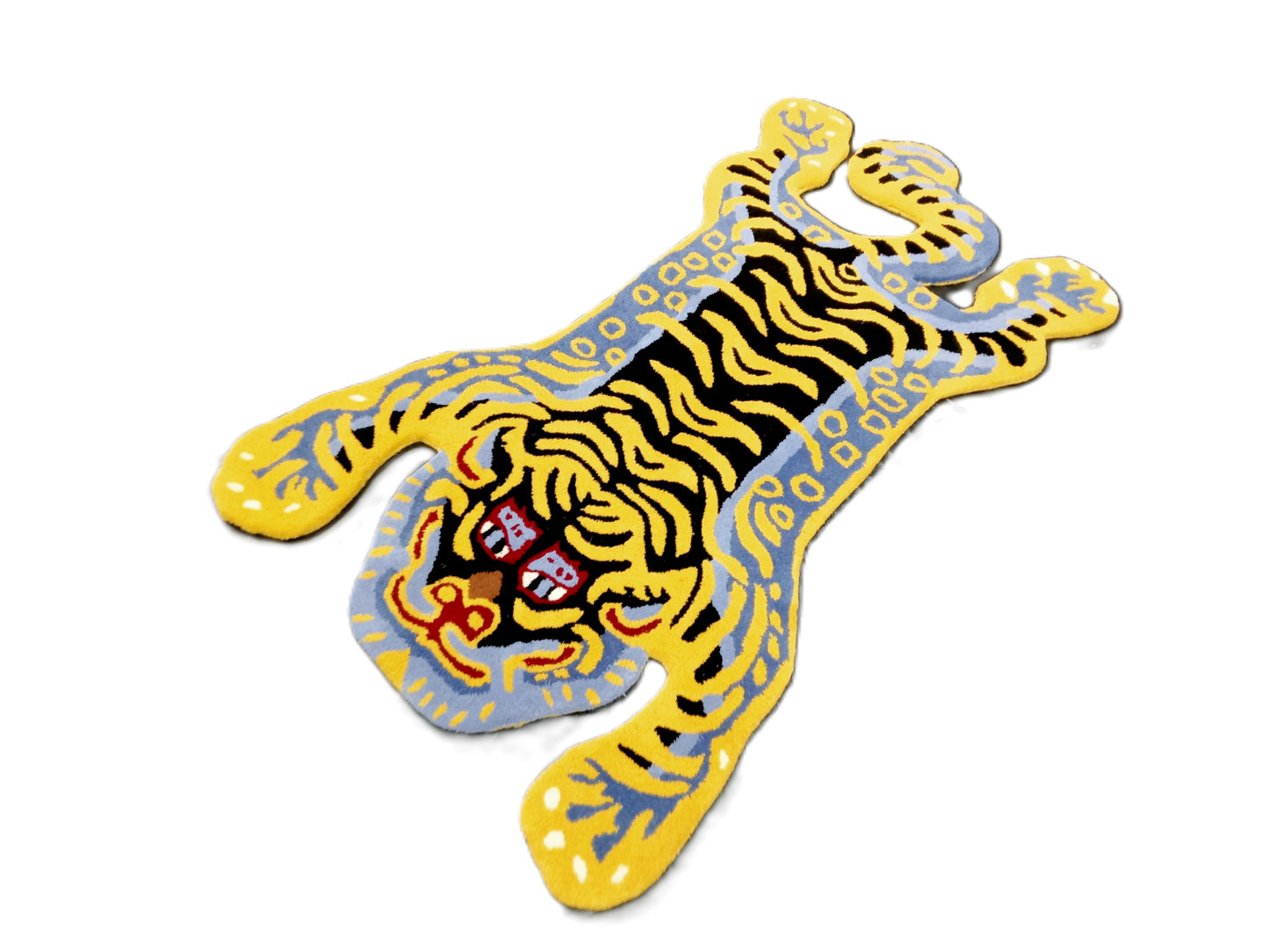 Gold Tiger Shaped Hand Tufted Rug, Cut Pile Rug, Area Rug, Handmade Rugs, Kids Rug, Customize Rug, Soft Rugs.