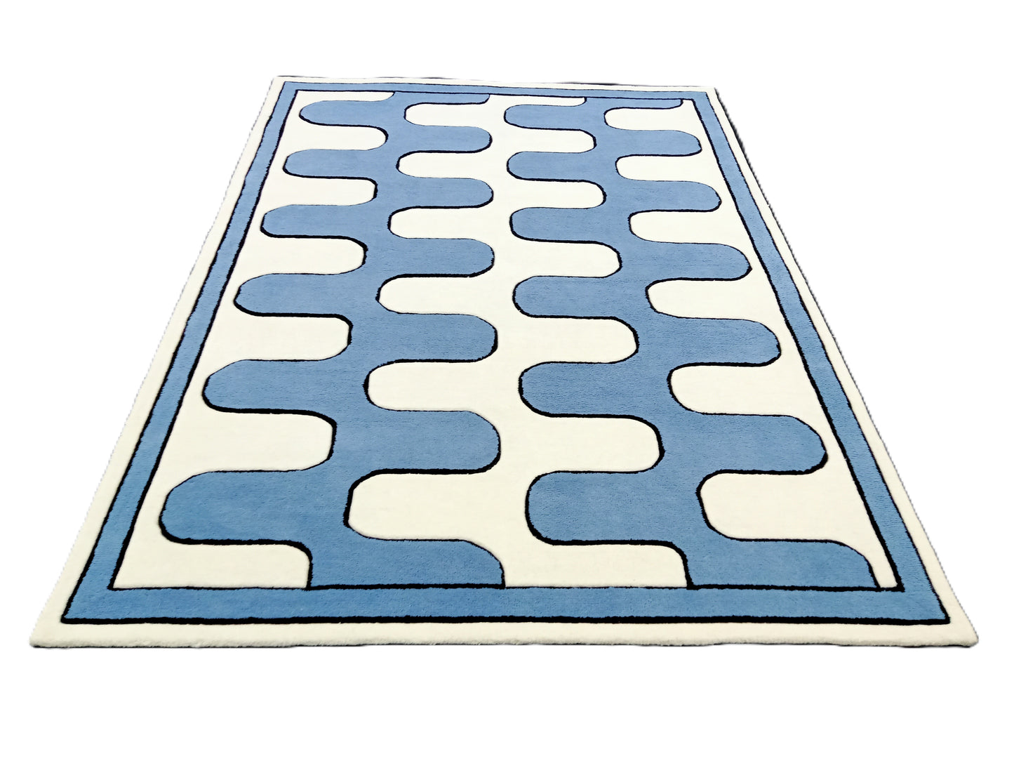 Blue Multi Color Wave Hand Tufted Rug, Cut Pile Rug, Area Rug, Handmade Rugs, Kids Rug, Customize Rug, Soft Rugs.