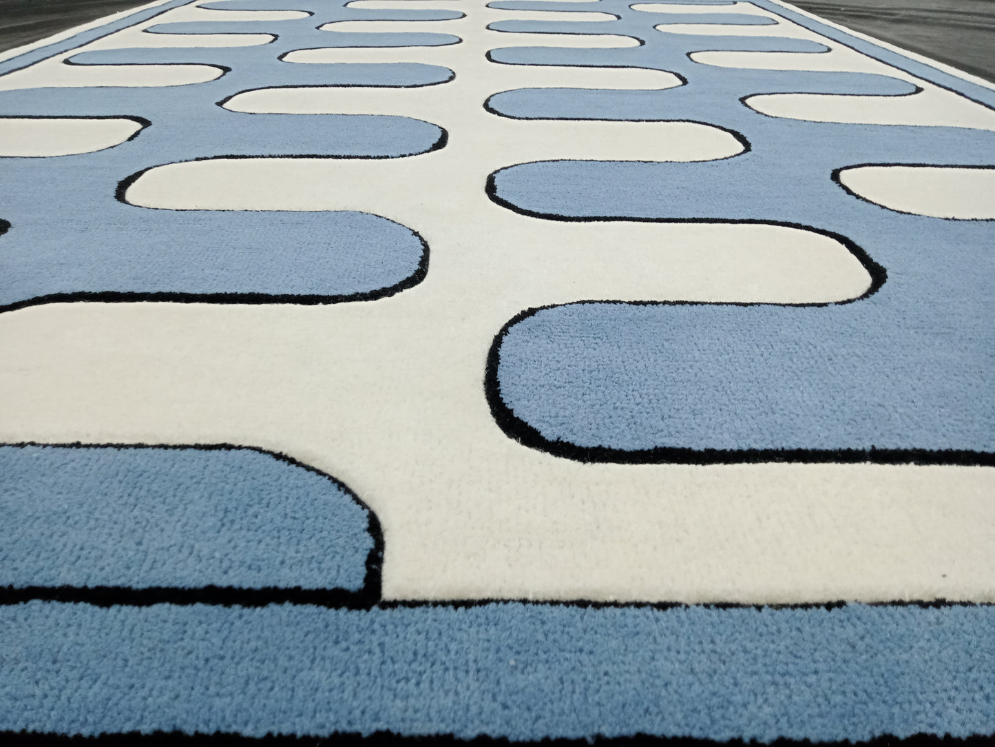 Blue Multi Color Wave Hand Tufted Rug, Cut Pile Rug, Area Rug, Handmade Rugs, Kids Rug, Customize Rug, Soft Rugs.