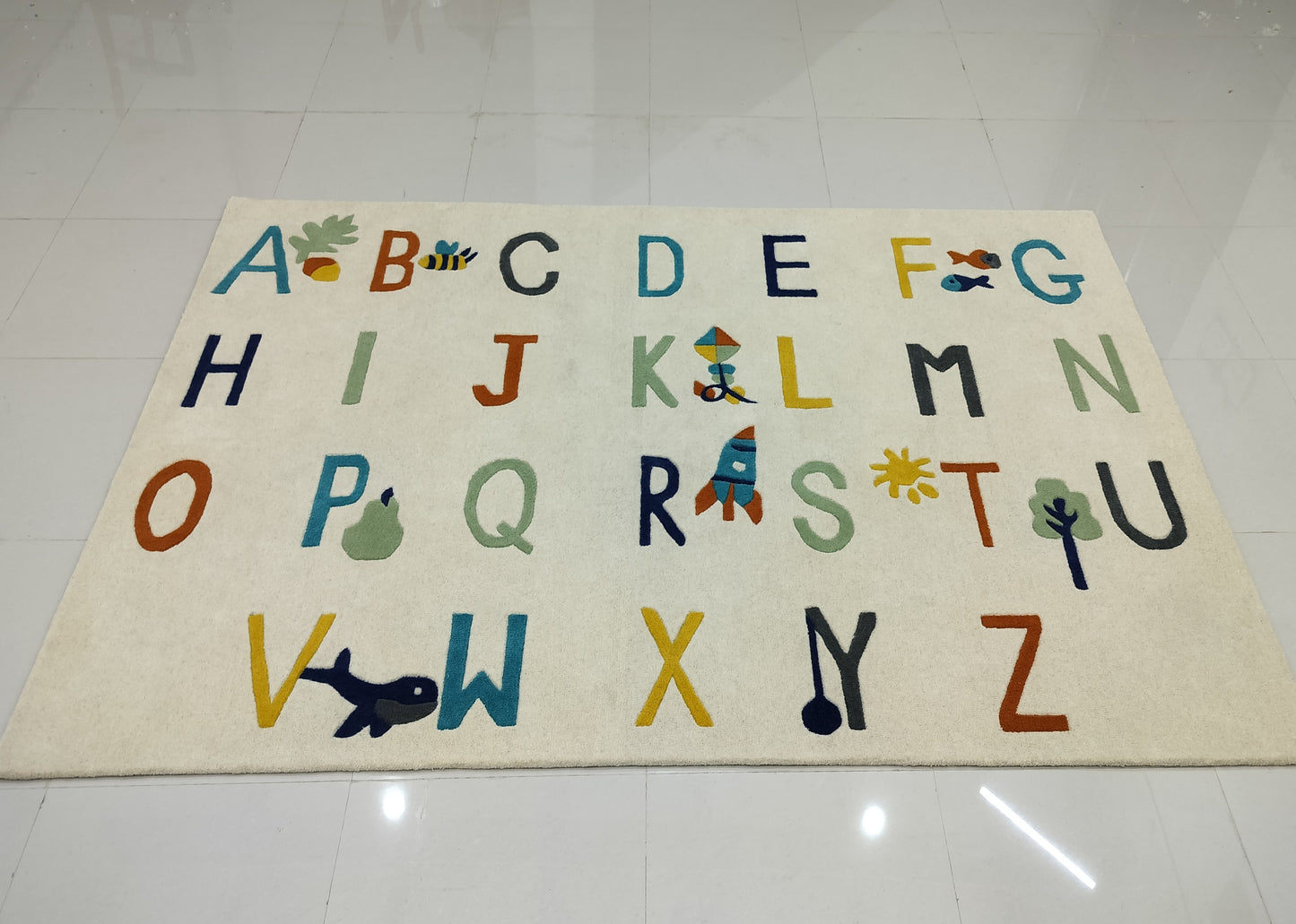 Multi Color Alphabet Hand Tufted Rug, Cut Pile Rug, Area Rug, Handmade Rugs, Kids Rug, Customize Rug, Soft Rug.