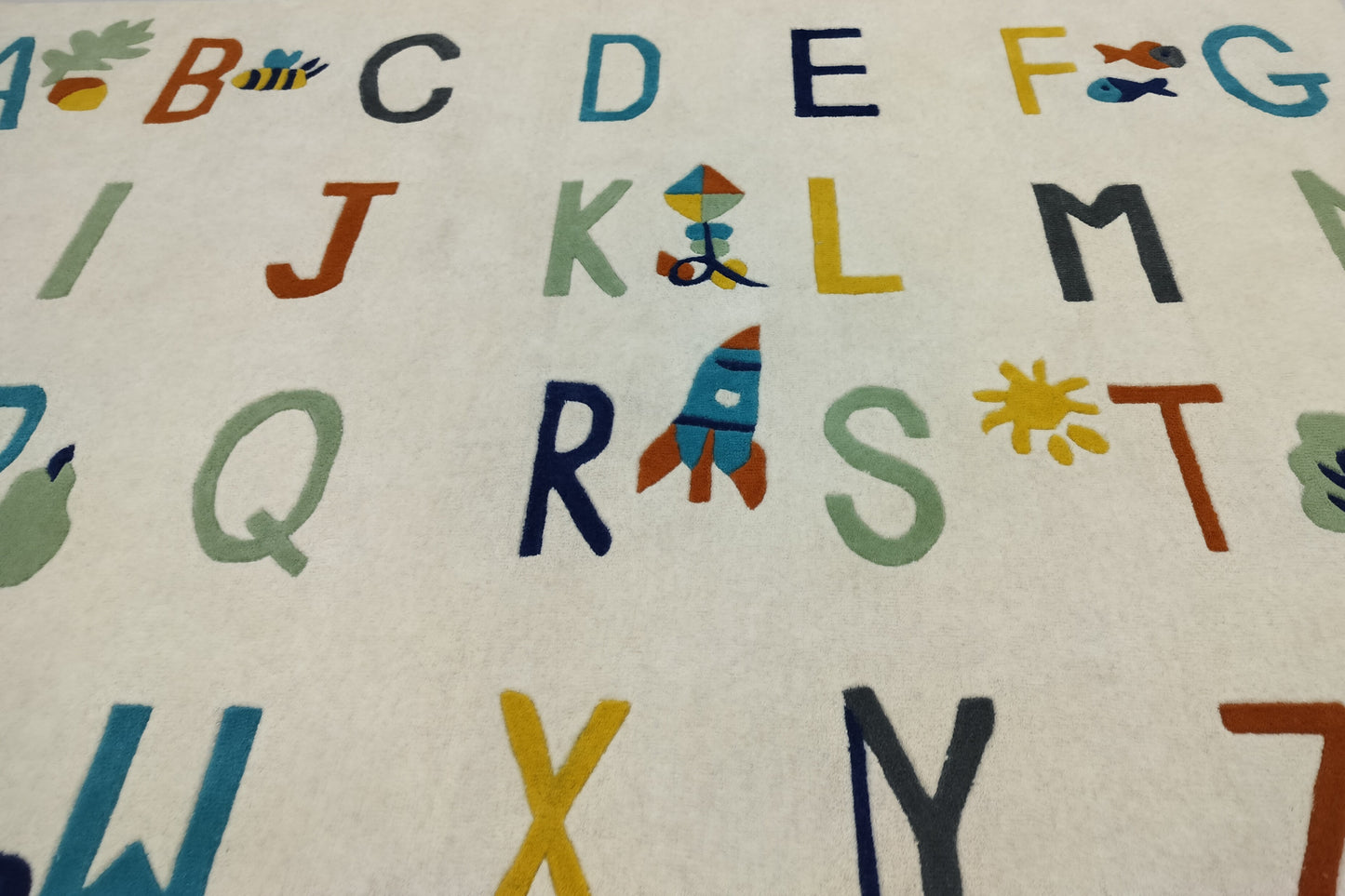 Multi Color Alphabet Hand Tufted Rug, Cut Pile Rug, Area Rug, Handmade Rugs, Kids Rug, Customize Rug, Soft Rug.