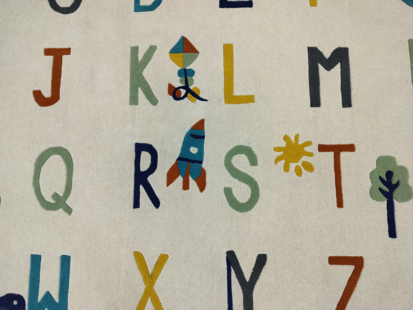 Multi Color Alphabet Hand Tufted Rug, Cut Pile Rug, Area Rug, Handmade Rugs, Kids Rug, Customize Rug, Soft Rug.
