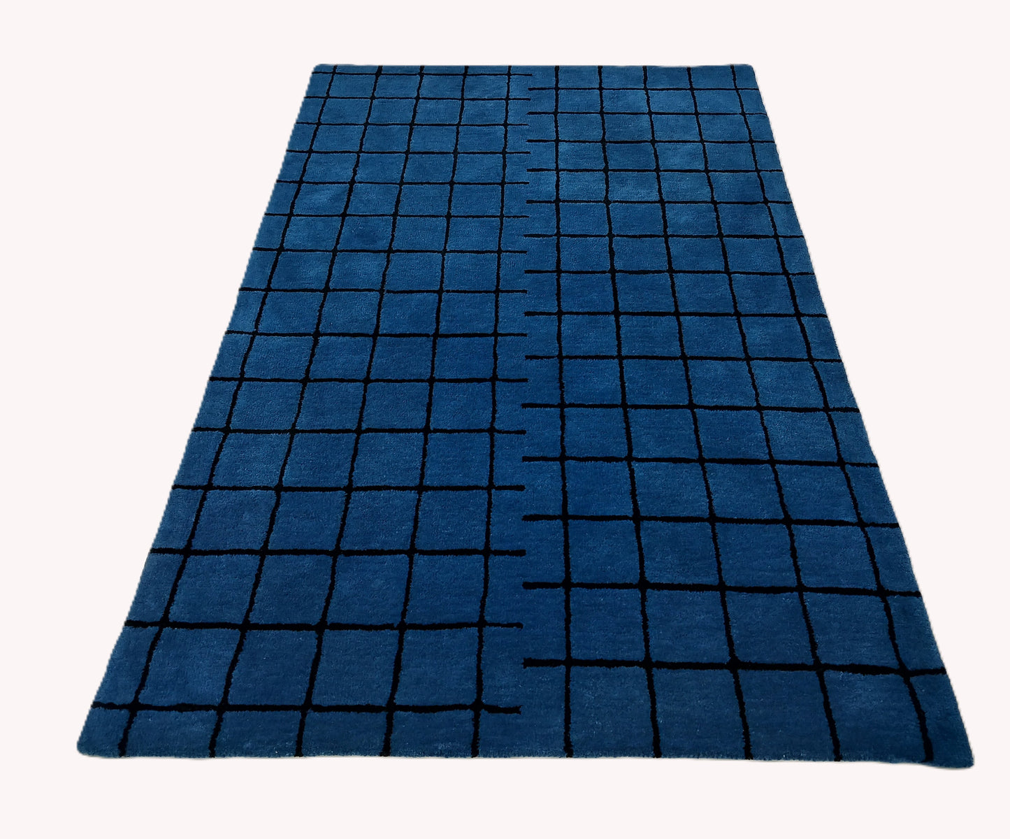 Blue Geometric Hand Tufted Rug, Cut Pile Rug, Area Rug, Handmade Rugs, Kids Rug, Customize Rug, Soft Rug.