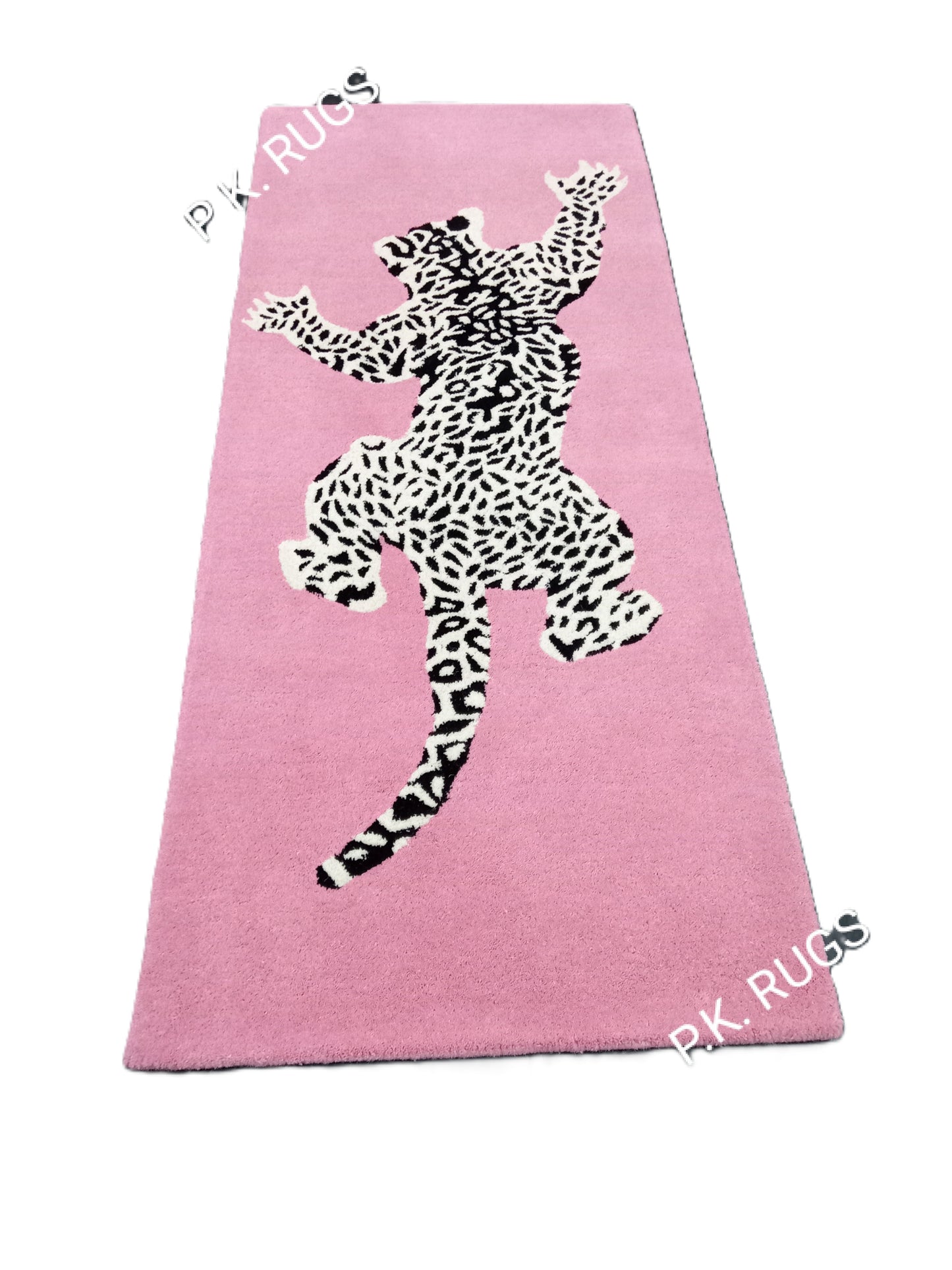Pink Climbing Leopard Hand Tufted Rug, Cut Pile Rug, Area Rug, Handmade Rugs, Kids Rug, Customize Rug, Soft Rugs.