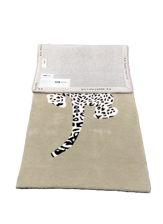 Lime Green Climbing Leopard Hand Tufted Rug, Cut Pile Rug, Area Rug, Handmade Rugs, Kids Rug, Customize Rug, Soft Rugs.
