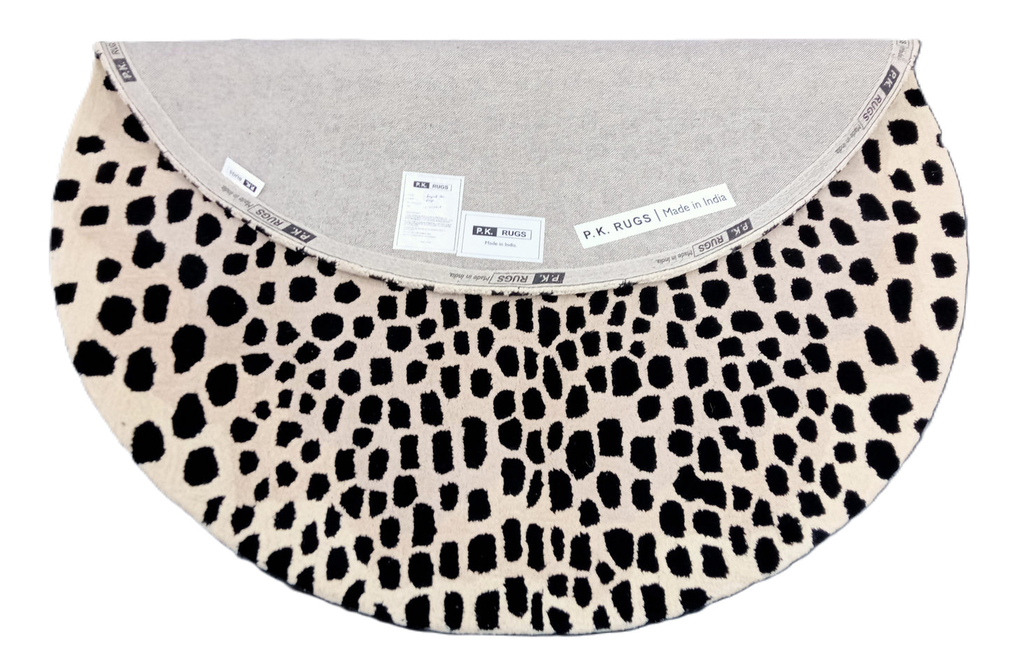 Leopard Print Beige Round Hand Tufted Rugs, Animal Print Rug, Handmade Rugs, Kids Rug, Area Rug, Customize Rug, Soft Rugs.