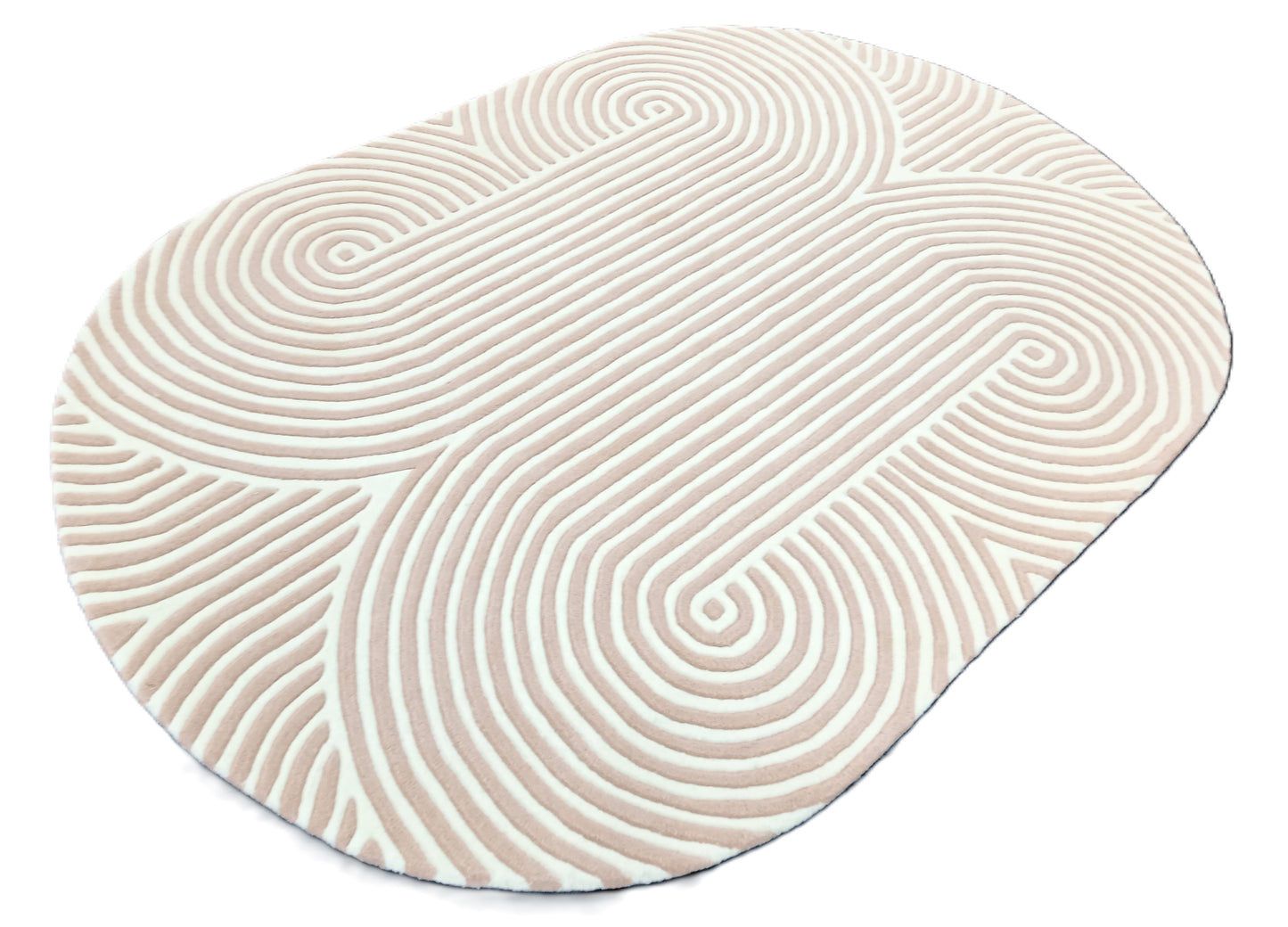 White Modern Striped Oval Hand Tufted Rug, Cut Pile Rug, Area Rug, Handmade Rugs, Kids Rug, Customize Rug, Soft Rug.